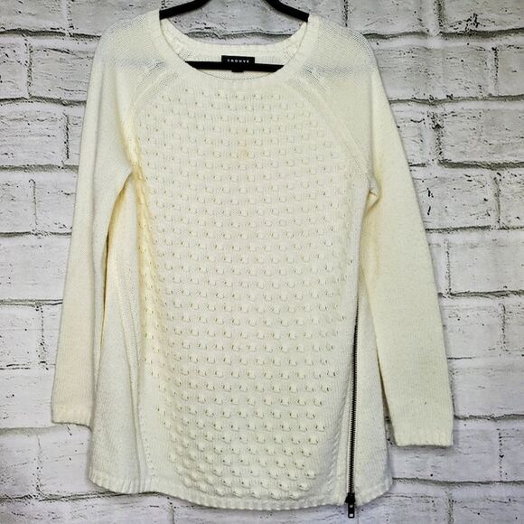 Trouve side zip long sleeve crew neck sweater size large - Picture 6 of 9